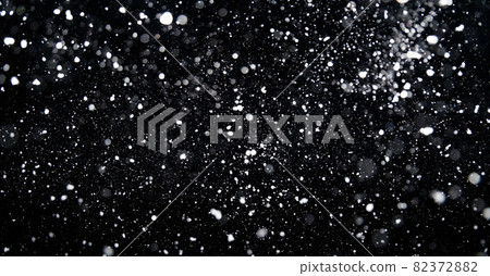 Real snowfall out of focus on black background for overlay blending mode for your winter project Real snowfall out of focus on black background for overlay blending mode for your winter project 82372882