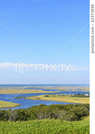 View of Kiritappu Wetland from Biwase Observatory in Hokkaido 82373698
