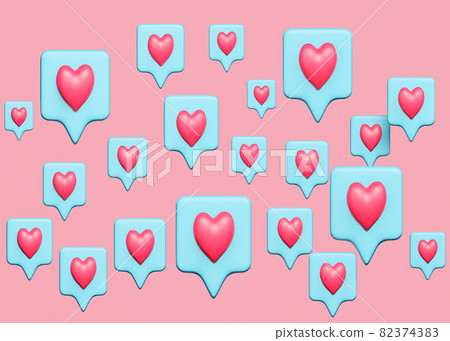 Heart icons such as SNS (expressing positive feelings) 82374383