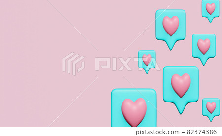 Heart icons such as SNS (expressing positive feelings) 82374386
