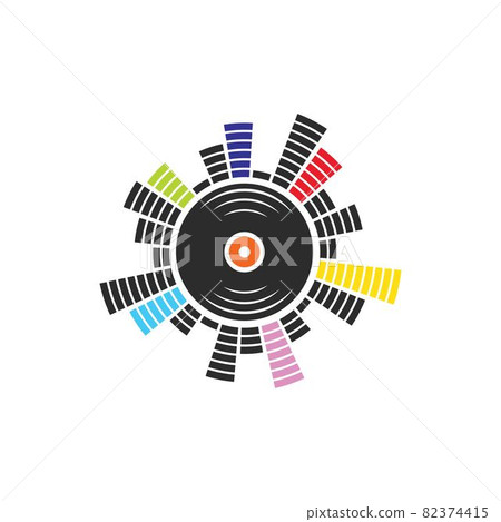 music vinyl equalizer icon vector illustration design template 82374415