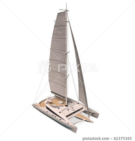 Catamaran isolated on white background 3d illustration 82375383