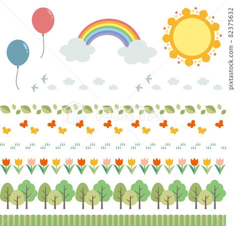 Children's motif / separator line set (CMYK / mm) 82375632