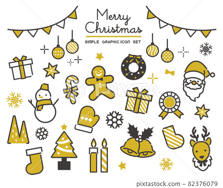 簡單可愛的聖誕圖標矢量圖素材/禮物/聖誕老人/素材/黃金 簡單可愛的聖誕圖標矢量圖素材/禮物/聖誕老人/素材/黃金 82376079