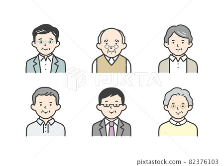 Illustration material set for senior men 82376103
