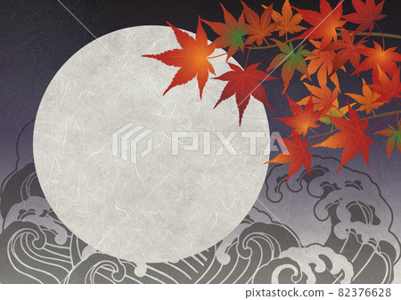 Japanese paper Maple and moon, Japanese paper maple and moon Japanese paper Maple and moon, Japanese paper maple and moon 82376628