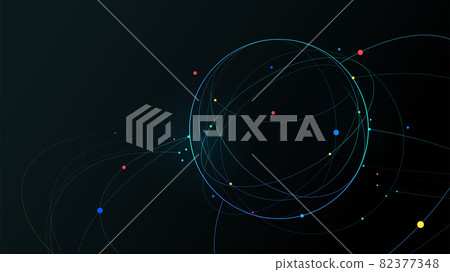 Futuristic globe data network elements background 82377348