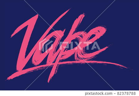 Vape logo.Vector hand drawn vape lettering on dark blue background. Vape logo.Vector hand drawn vape lettering on dark blue background. 82378788