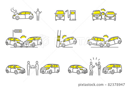 Vector Illustration Material: Car Trouble, Set 82378947