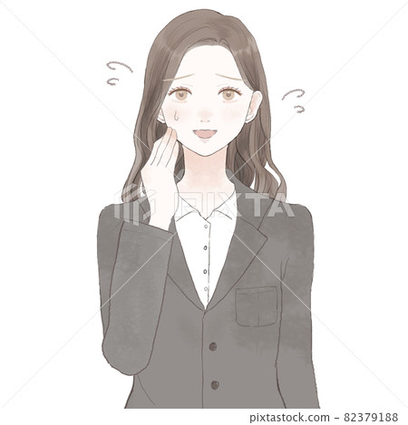 一個穿著西裝的女人會發出友好的笑聲 一個穿著西裝的女人會發出友好的笑聲 82379188