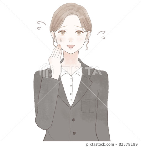 一個穿著西裝的女人會發出友好的笑聲 一個穿著西裝的女人會發出友好的笑聲 82379189