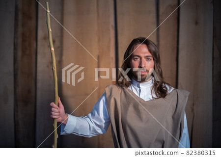 Biblical character of Joseph in a crib 82380315