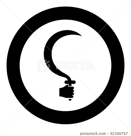 Sickle in hand in use Arm holding Crescent  82380787