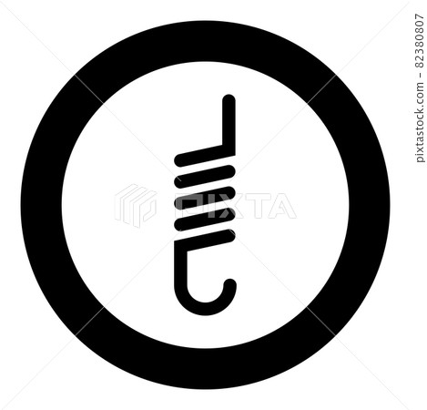 Spring with crochet spiral shape icon in circle  82380807