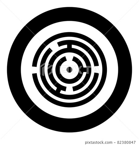 Round labyrinth Circle maze icon in circle round - Stock Illustration ...
