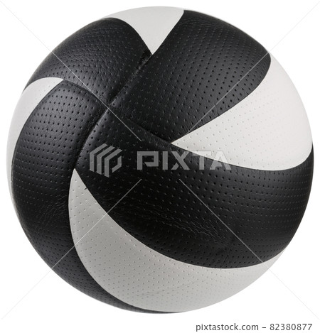 volleyball ball with white and black stripes, on a white background 82380877