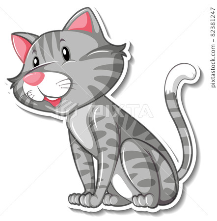A sticker template of cat cartoon character 82381247