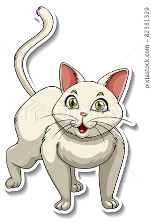 A sticker template of cat cartoon character 82381329