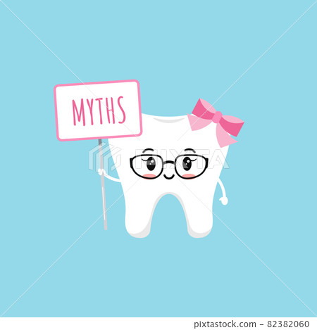 Cute tooth girl with myth plate vector illustration Cute tooth girl with myth plate vector illustration 82382060