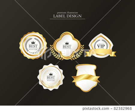 Gold leaf luxury label design08 82382968