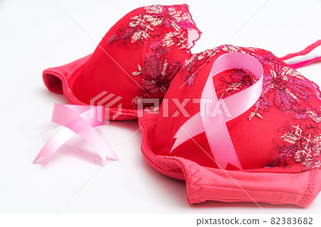 Bra and pink ribbon 82383682
