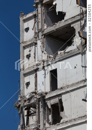 Demolished house before reconstruction Demolished house before reconstruction 82384255