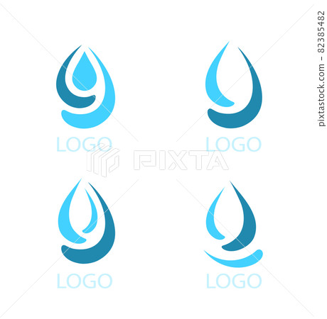 blue drops silhouette set with design elements blue drops silhouette set with design elements 82385482