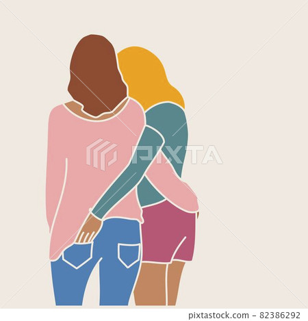Illustration of Lgbt lesbian women girls couple. Illustration of Lgbt lesbian women girls couple. 82386292