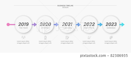 Business timeline infograph 82386935