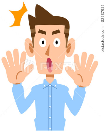 A man in a surprising light blue shirt 82387935