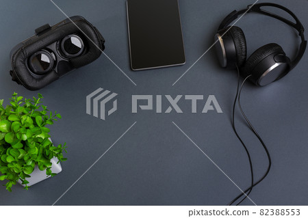 Virtual reality headset. Top view Virtual reality headset. Top view 82388553