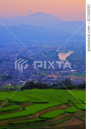 Tanada, a terraced rice field, sunrise Tanada, a terraced rice field, sunrise 82388892