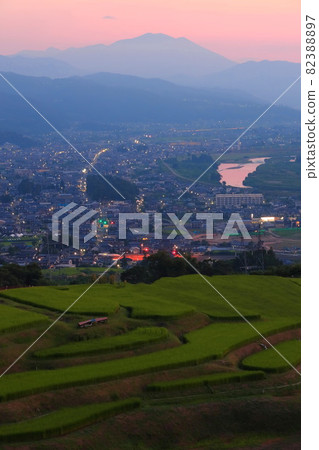 Tanada, a terraced rice field, sunrise 82388897