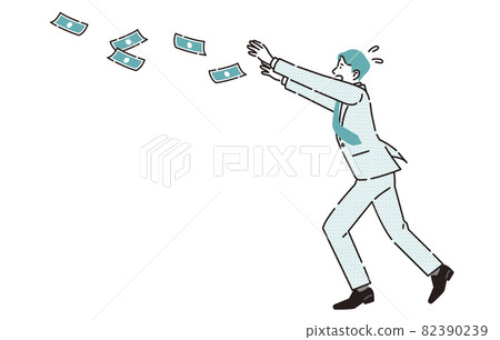 Person Business person man whose money runs away 82390239