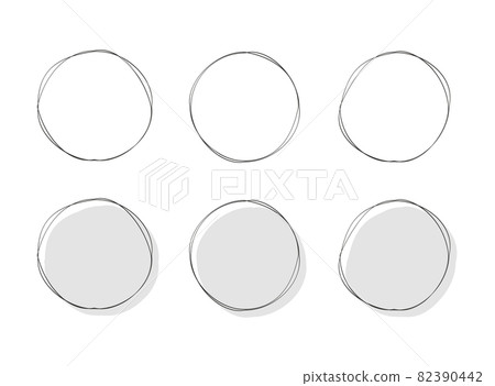 手繪圓形、圓形、文本空間、標題、點、標籤框插圖集 82390442