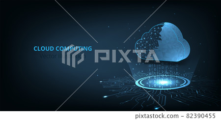 Cloud Computing online storage low poly design. 82390455