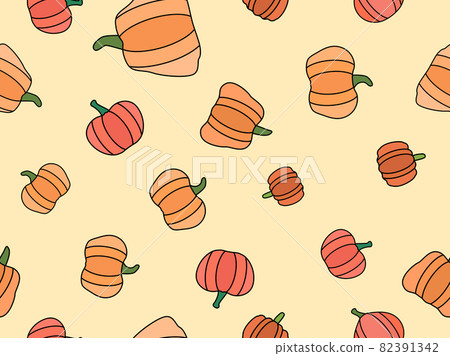 Pumpkins seamless pattern. Autumn background for wrapping paper, banners and advertising materials. Halloween and Thanksgiving day design. Vector illustration Pumpkins seamless pattern. Autumn background for wrapping paper, banners and advertising materials. Halloween and Thanksgiving day design. Vector illustration 82391342