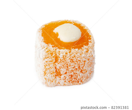 Turkish delight dessert isolated on white background 82391381
