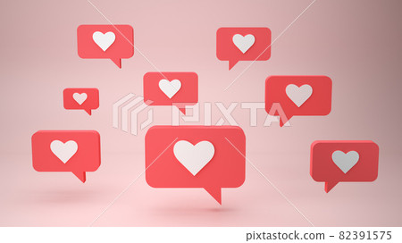 3d like design illustration of the notification on the social media 3d like design illustration of the notification on the social media 82391575