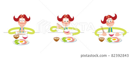 用筷子吃飯的女孩 82392843