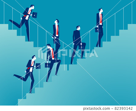 People up and down the stairs. Economic cycle concept 82393142