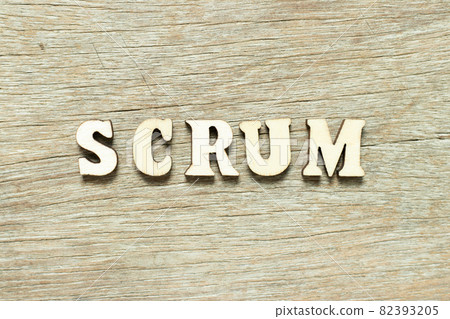 Alphabet letter in word scrum on wood background 82393205