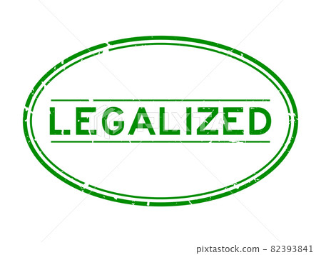 Grunge green legalized word oval rubber seal stamp on white background Grunge green legalized word oval rubber seal stamp on white background 82393841