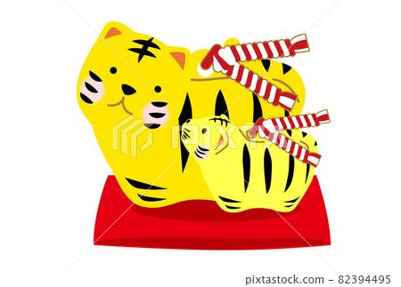 2022年老虎新年賀卡-日式圖案老虎 82394495
