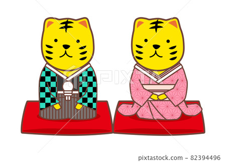 2022 Tiger New Year's card-Japanese pattern tiger 82394496