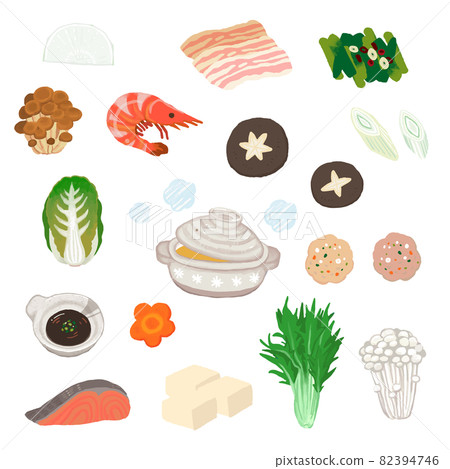 A delicious pot with a cute picture book touch and lots of ingredients 82394746