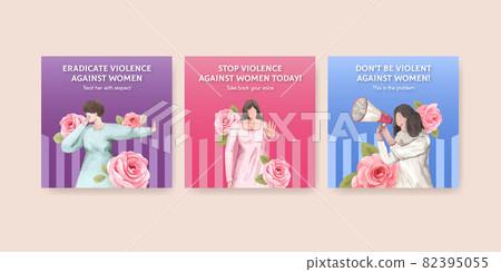 Banner template with stop violence against women concept,watercolor style Banner template with stop violence against women concept,watercolor style 82395055