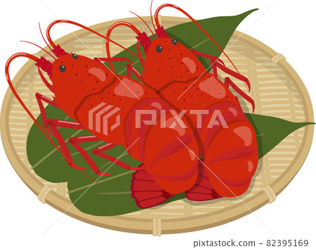 Spiny lobster with bamboo basket 82395169