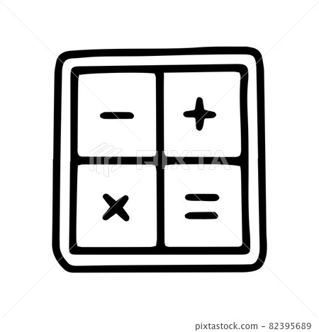calculator line vector doodle simple icon design 82395689