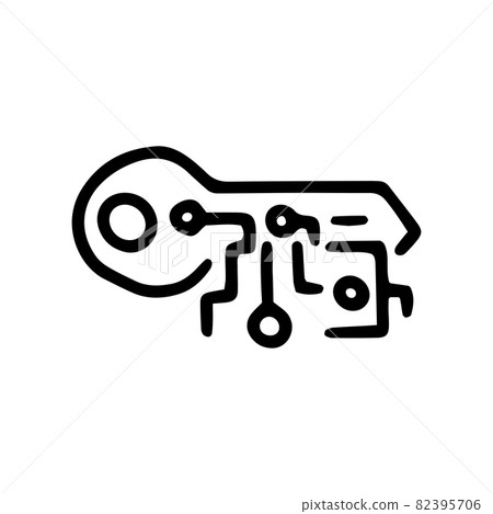 digital key line vector doodle simple icon 82395706